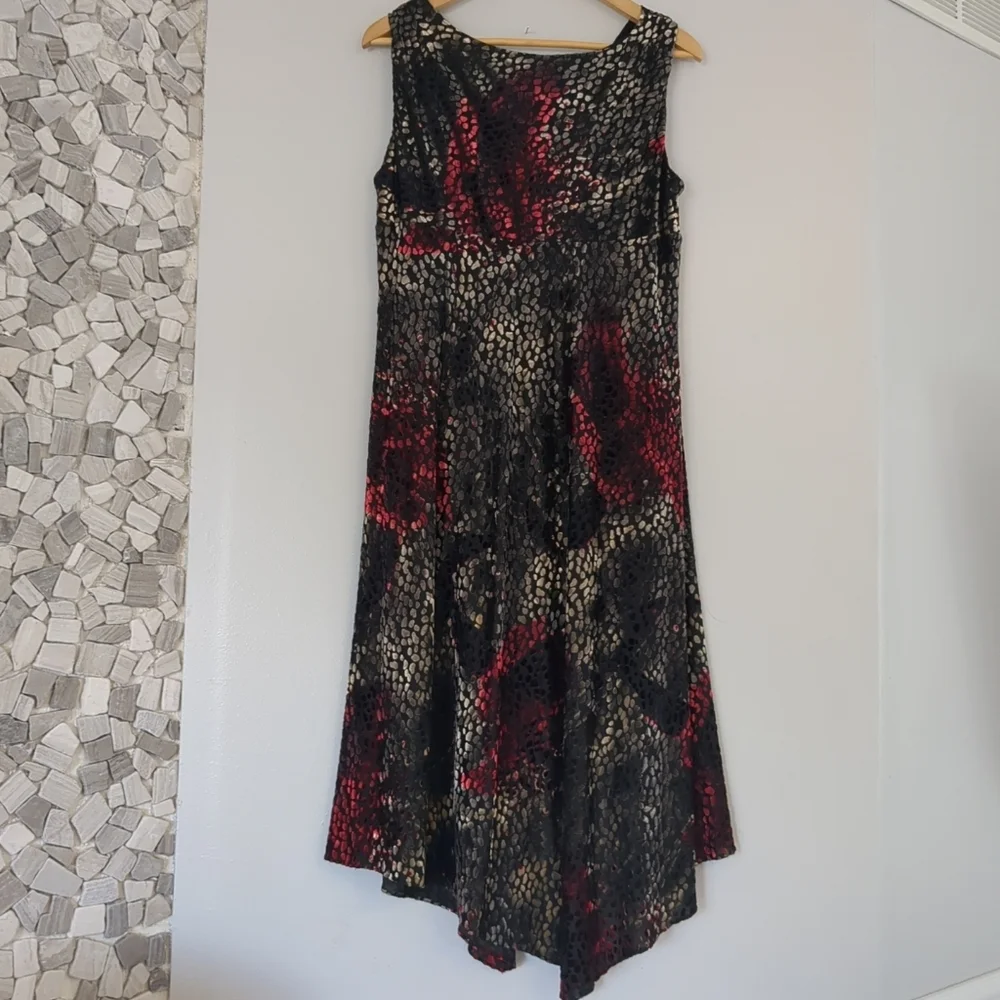 Evan Picone Elegant Red and Black Sleeveless Dress Womens Size 14 Summer - Picture 2 of 6